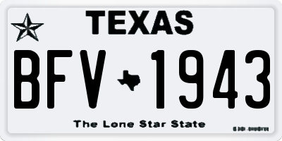 TX license plate BFV1943