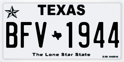 TX license plate BFV1944