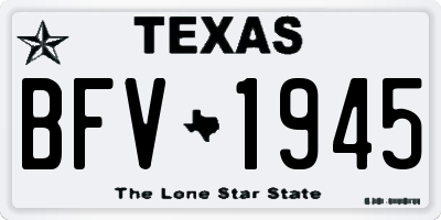 TX license plate BFV1945