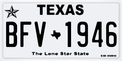 TX license plate BFV1946