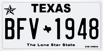 TX license plate BFV1948