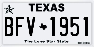 TX license plate BFV1951