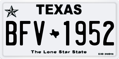 TX license plate BFV1952
