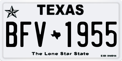 TX license plate BFV1955