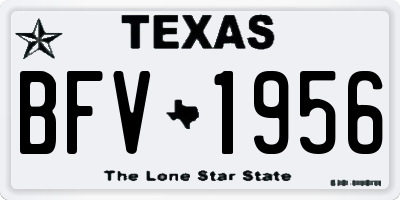 TX license plate BFV1956
