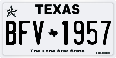 TX license plate BFV1957