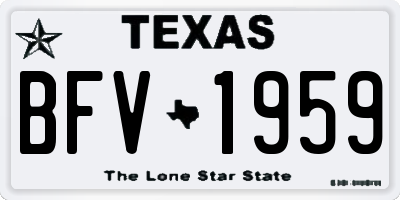 TX license plate BFV1959