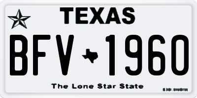 TX license plate BFV1960