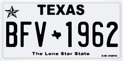 TX license plate BFV1962