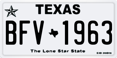 TX license plate BFV1963
