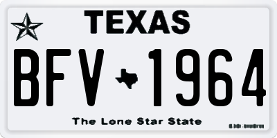 TX license plate BFV1964
