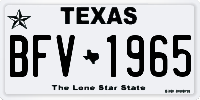 TX license plate BFV1965