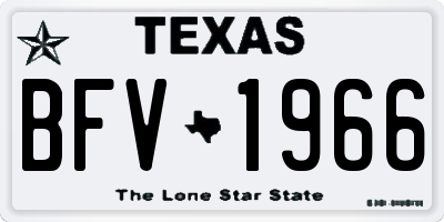 TX license plate BFV1966