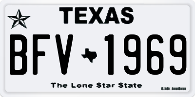 TX license plate BFV1969