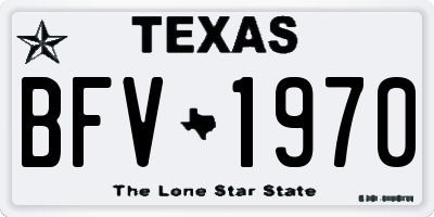 TX license plate BFV1970