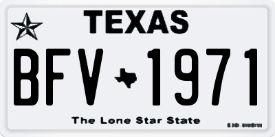 TX license plate BFV1971