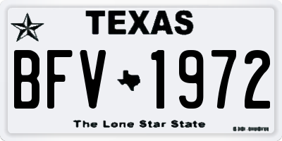 TX license plate BFV1972