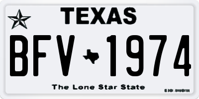 TX license plate BFV1974