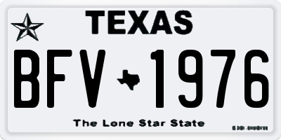 TX license plate BFV1976