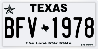 TX license plate BFV1978