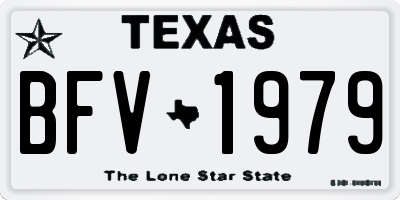 TX license plate BFV1979