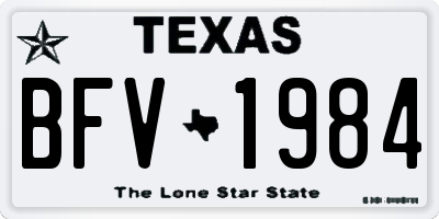 TX license plate BFV1984