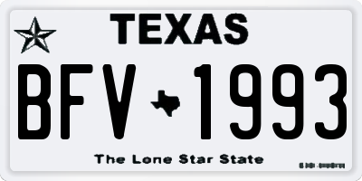 TX license plate BFV1993