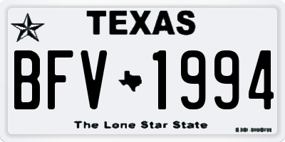 TX license plate BFV1994