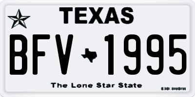TX license plate BFV1995