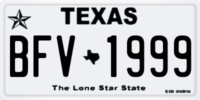 TX license plate BFV1999