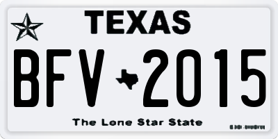 TX license plate BFV2015