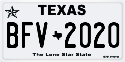 TX license plate BFV2020