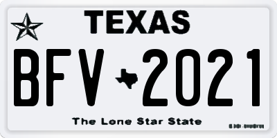 TX license plate BFV2021