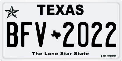 TX license plate BFV2022