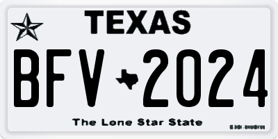 TX license plate BFV2024