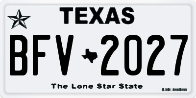TX license plate BFV2027