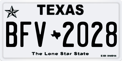 TX license plate BFV2028