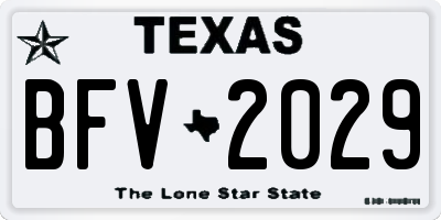 TX license plate BFV2029