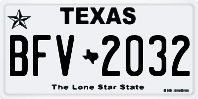 TX license plate BFV2032