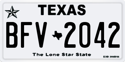TX license plate BFV2042