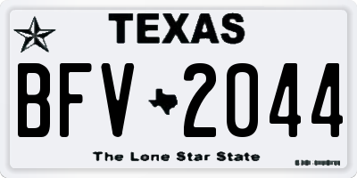 TX license plate BFV2044