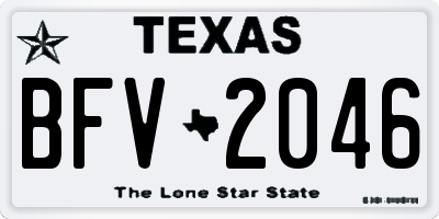 TX license plate BFV2046