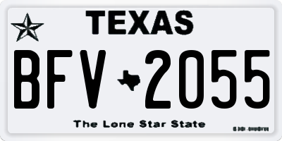 TX license plate BFV2055