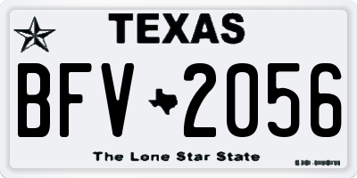 TX license plate BFV2056