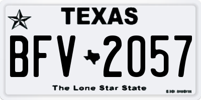 TX license plate BFV2057