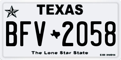 TX license plate BFV2058