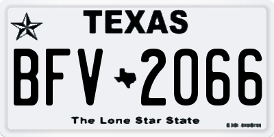TX license plate BFV2066