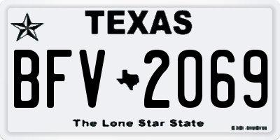 TX license plate BFV2069