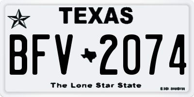 TX license plate BFV2074