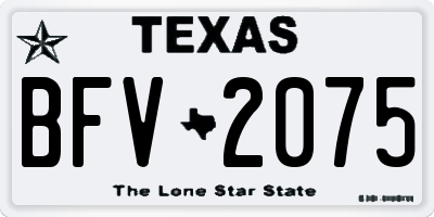 TX license plate BFV2075